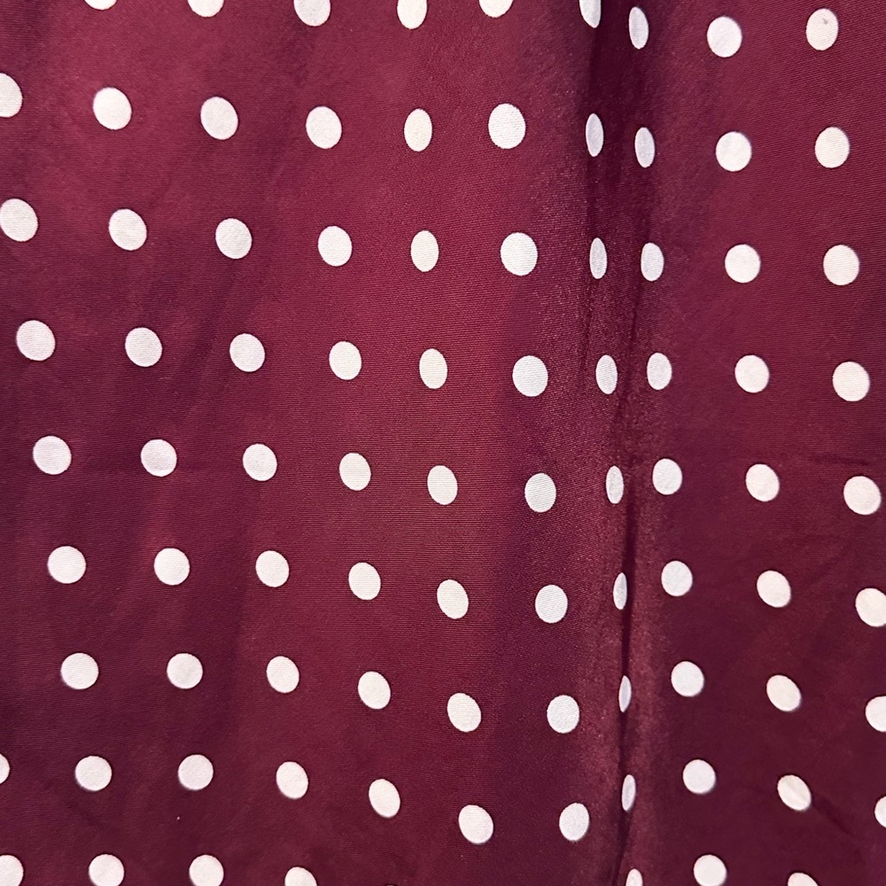 Skies Are Blue Maroon Polka Dot Spaghetti Strap Slip Dress- Small - Picture 5 of 7